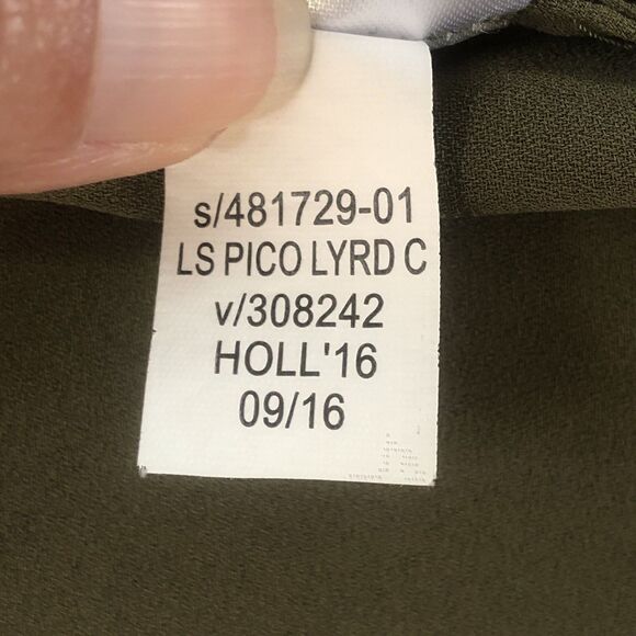 Banana Republic Blouse Ruffle V- Neck & Ruffle 2 Layer Wrist Green Tag Size XS - Picture 15 of 15